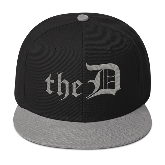 Detroit 'The D' Snapback | 6-Panel - Silver