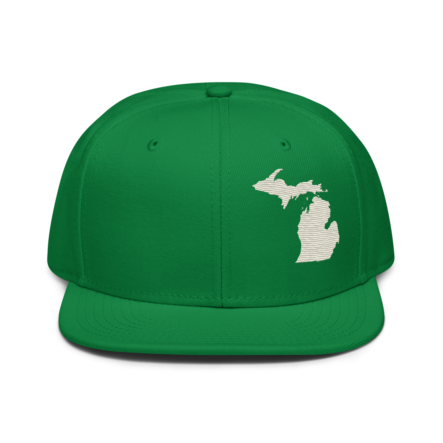 Michigan Snapback | 6-Panel - Ivory White Outline