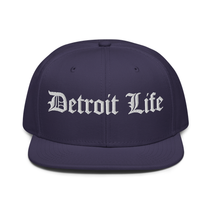 'Detroit Life' Flat Bill Snapback (Horizontal) | 6-Panel