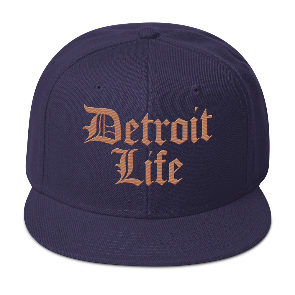 'Detroit Life' Flat Bill Snapback (Copper) | 6-Panel