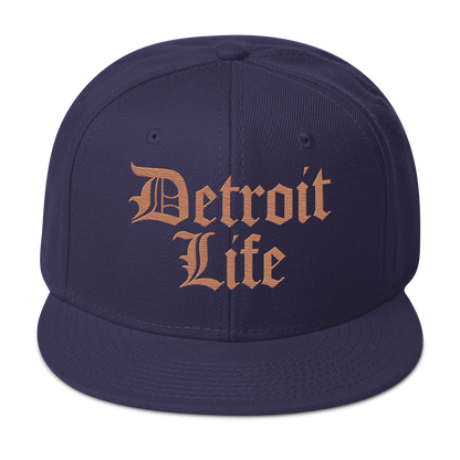 'Detroit Life' Flat Bill Snapback (Copper) | 6-Panel