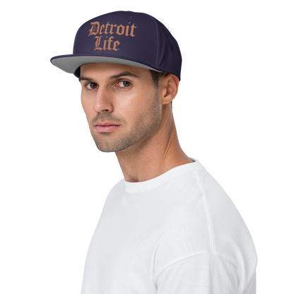 'Detroit Life' Flat Bill Snapback (Copper) | 6-Panel