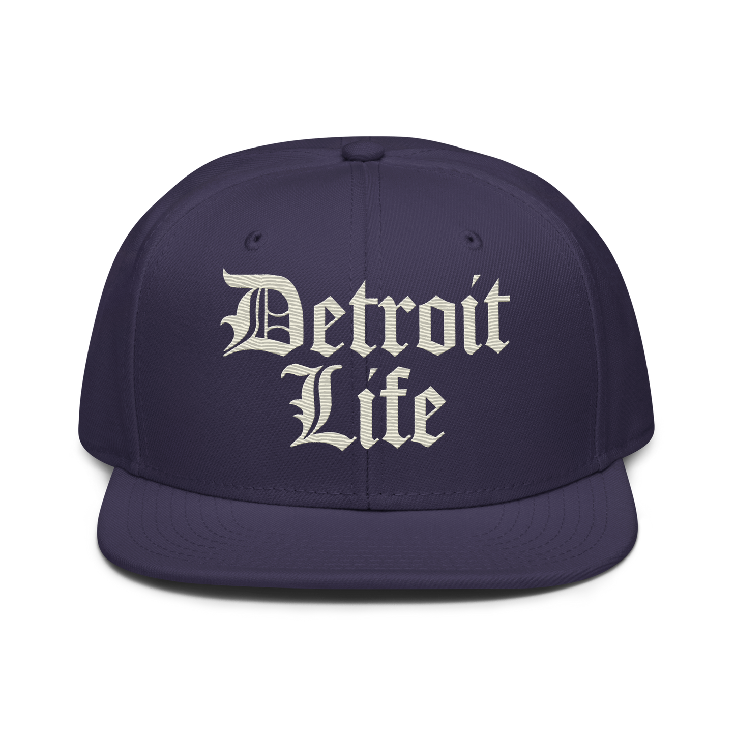 'Detroit Life' Flat Bill Snapback (Ivory White) | 6-Panel