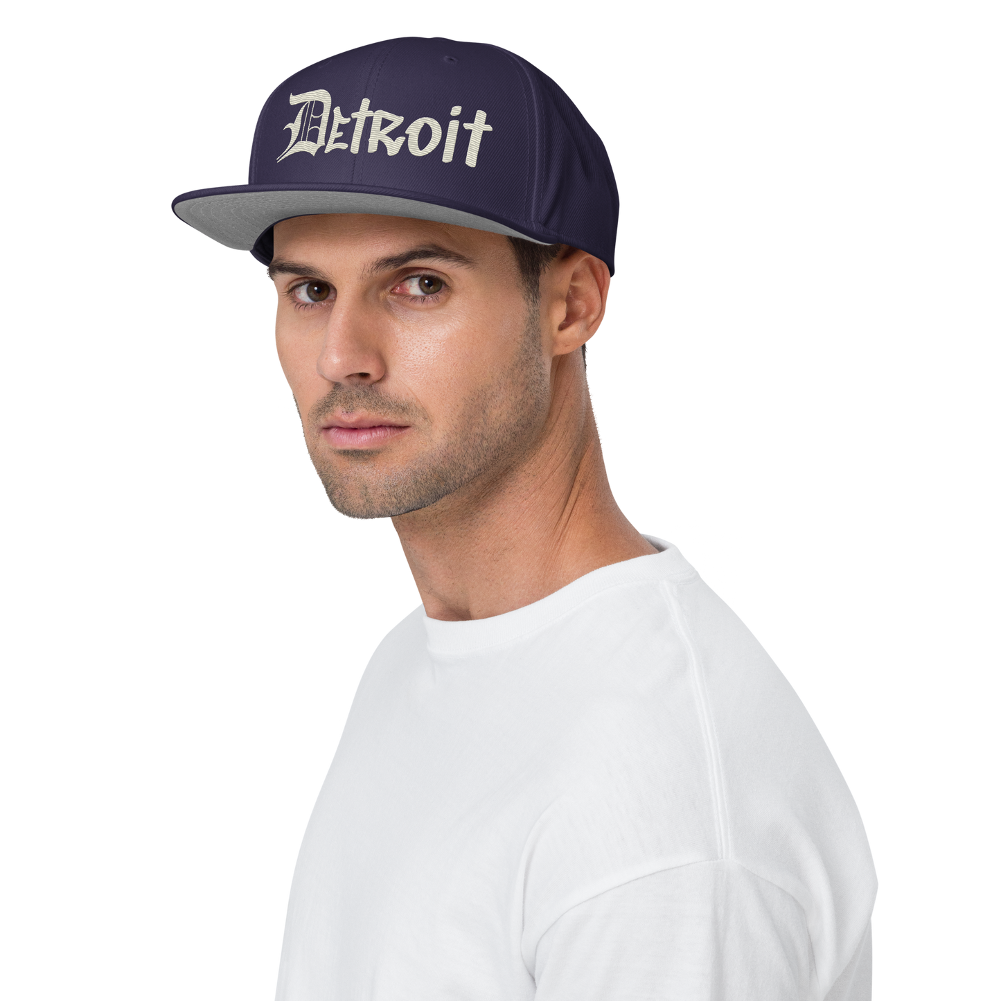 'Detroit' Flat Bill Snapback (OED Tag) | 6-Panel - Ivory