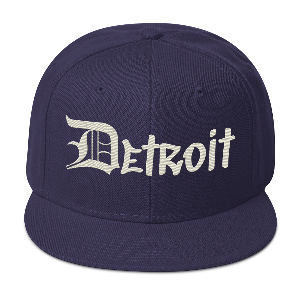 'Detroit' Flat Bill Snapback (OED Tag) | 6-Panel - Ivory