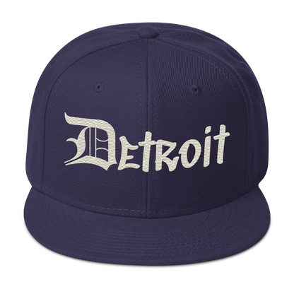 'Detroit' Flat Bill Snapback (OED Tag) | 6-Panel - Ivory