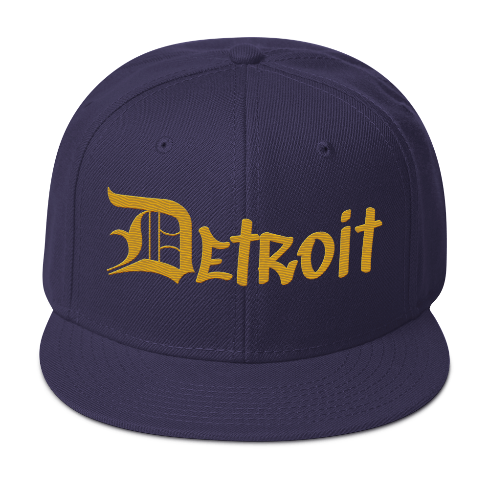 'Detroit' Flat Bill Snapback (Gold OED Tag) | 6-Panel