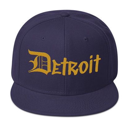 'Detroit' Flat Bill Snapback (Gold OED Tag) | 6-Panel