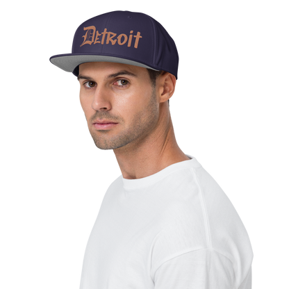 'Detroit' Flat Bill Snapback (Copper OED Tag) | 6-Panel