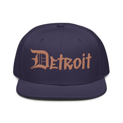 'Detroit' Flat Bill Snapback (Copper OED Tag) | 6-Panel