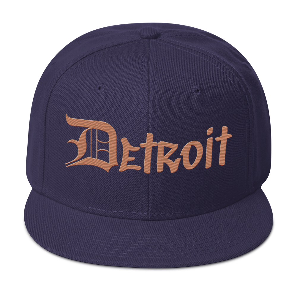 'Detroit' Flat Bill Snapback (Copper OED Tag) | 6-Panel