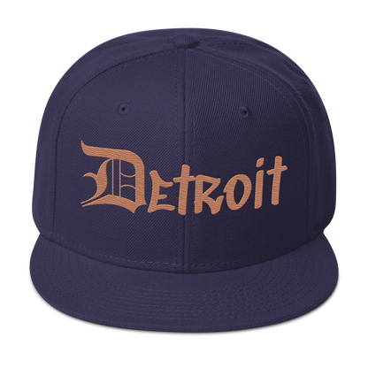 'Detroit' Flat Bill Snapback (Copper OED Tag) | 6-Panel