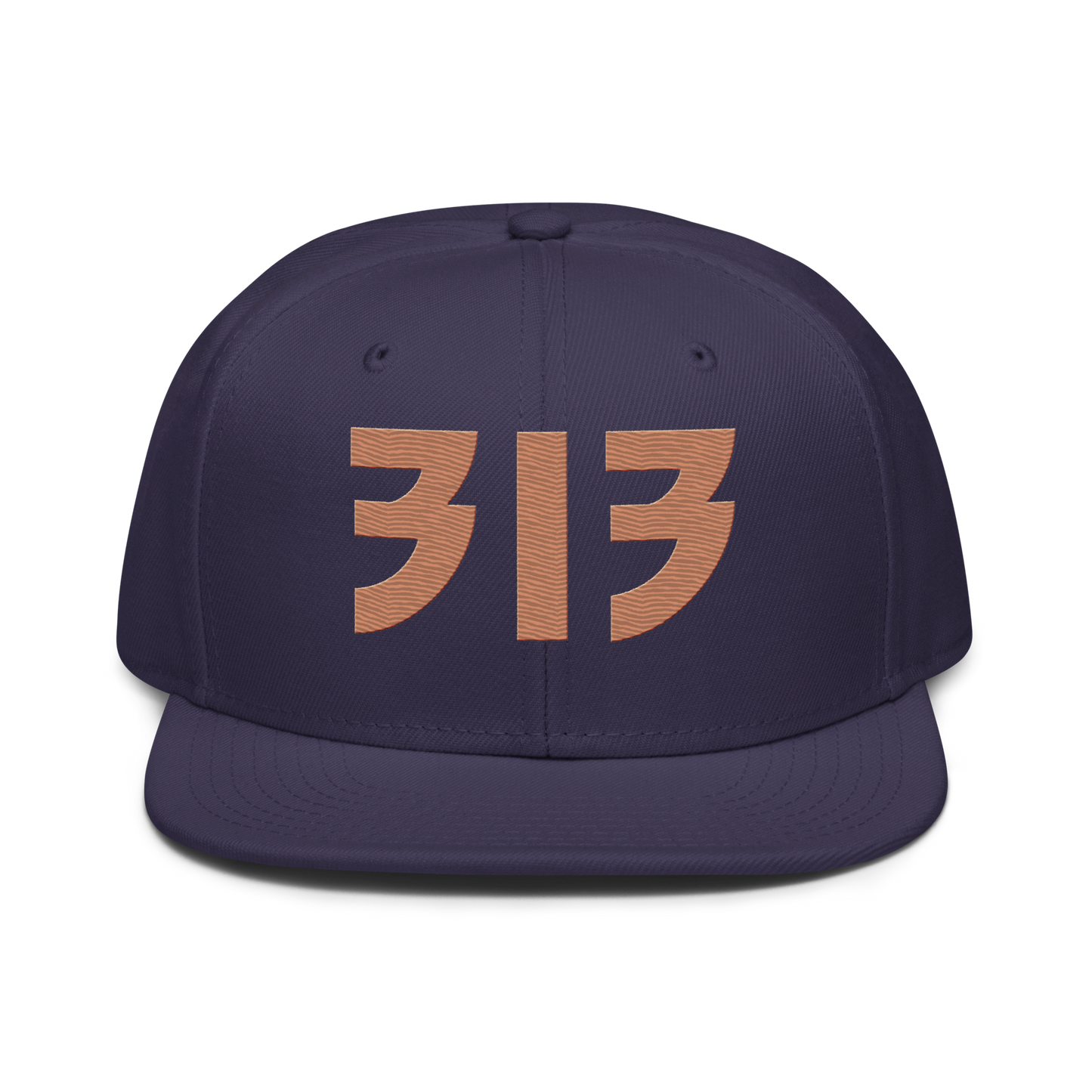 Detroit '313' Snapback (Glam Font) | 6-Panel - Copper