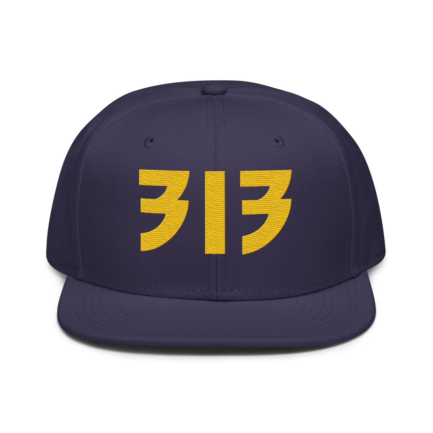 Detroit '313' Snapback (Glam Font) | 6-Panel - Maize