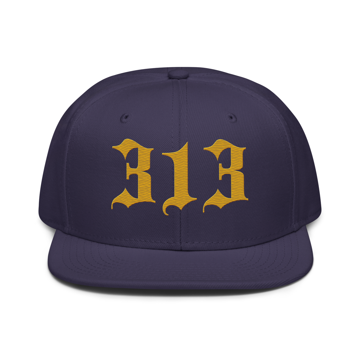 Detroit '313' Snapback (Old English Font) | 6-Panel - Gold