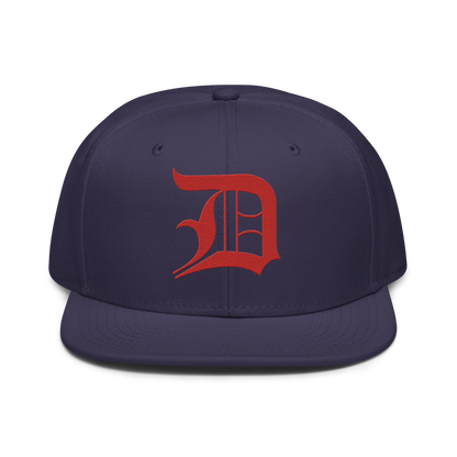 Detroit 'Old English D' Snapback | 6-Panel - Aliform Red