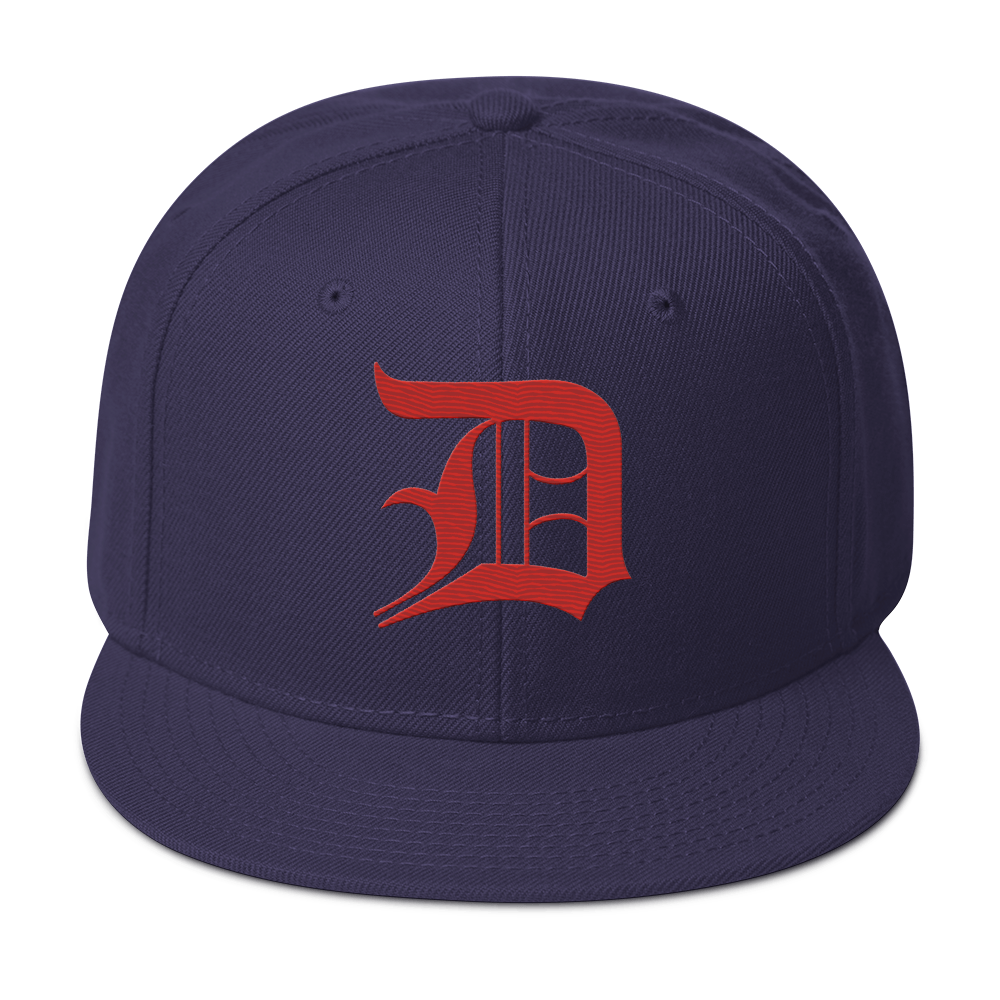 Detroit 'Old English D' Snapback | 6-Panel - Aliform Red