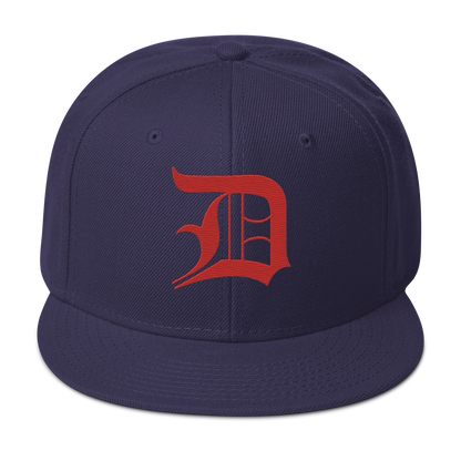 Detroit 'Old English D' Snapback | 6-Panel - Aliform Red