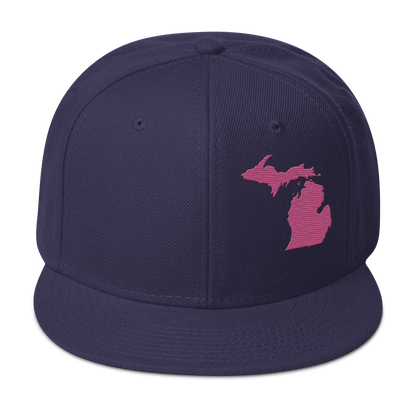 Michigan Snapback | 6-Panel - Apple Blossom Pink Outline