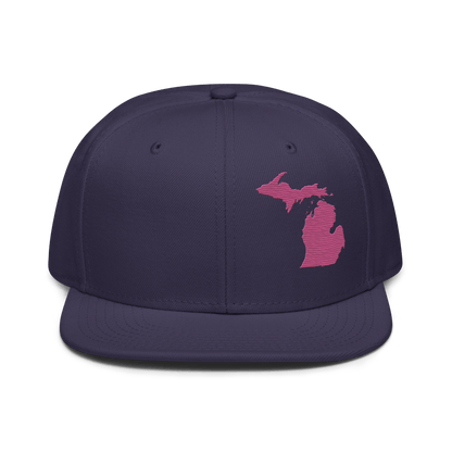 Michigan Snapback | 6-Panel - Apple Blossom Pink Outline