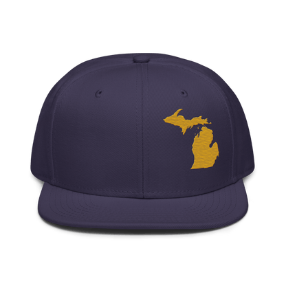 Michigan Snapback | 6-Panel - Gold Outline