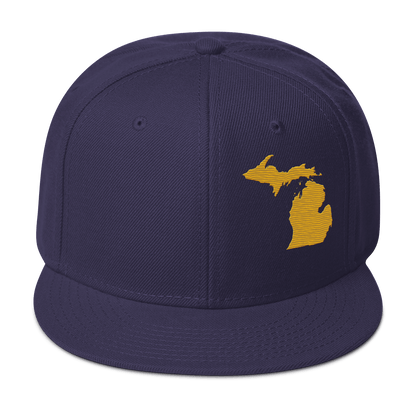 Michigan Snapback | 6-Panel - Gold Outline