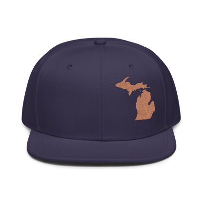 Michigan Snapback | 6-Panel - Copper Outline