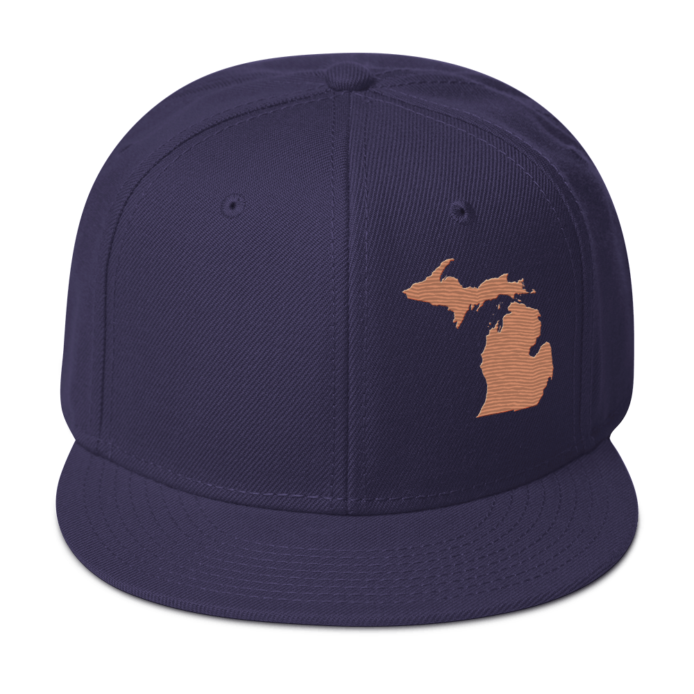 Michigan Snapback | 6-Panel - Copper Outline