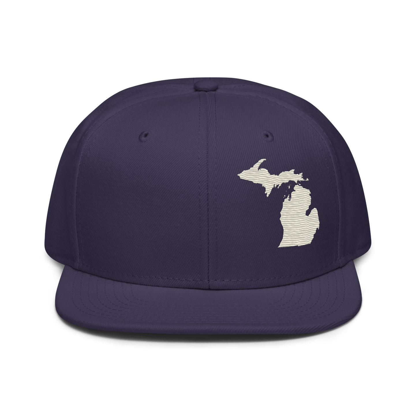 Michigan Snapback | 6-Panel - Ivory White Outline