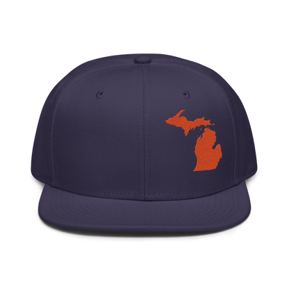 Michigan Snapback | 6-Panel - Maple Leaf Orange Outline