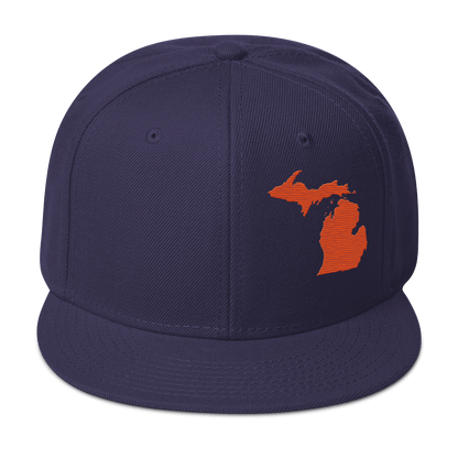 Michigan Snapback | 6-Panel - Maple Leaf Orange Outline