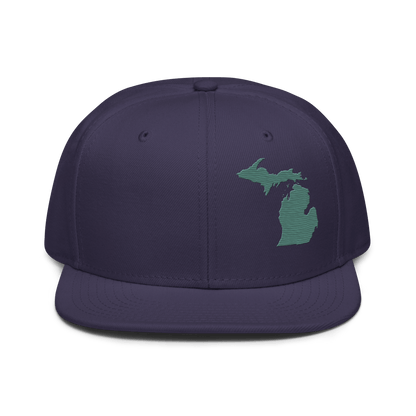 Michigan Snapback | 6-Panel - Copper Green Outline