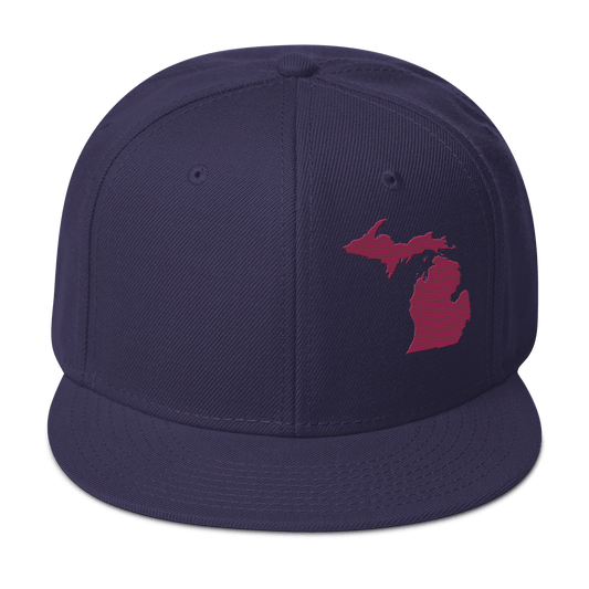 Michigan Snapback | 6-Panel - Ruby Red Outline