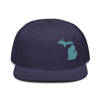 Michigan Snapback | 6-Panel - Huron Blue Outline