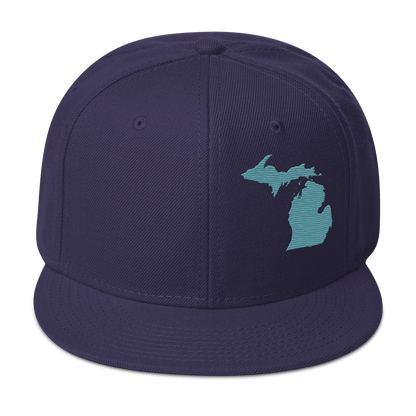 Michigan Snapback | 6-Panel - Huron Blue Outline