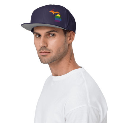 Michigan Snapback | 6-Panel - Rainbow Pride Outline