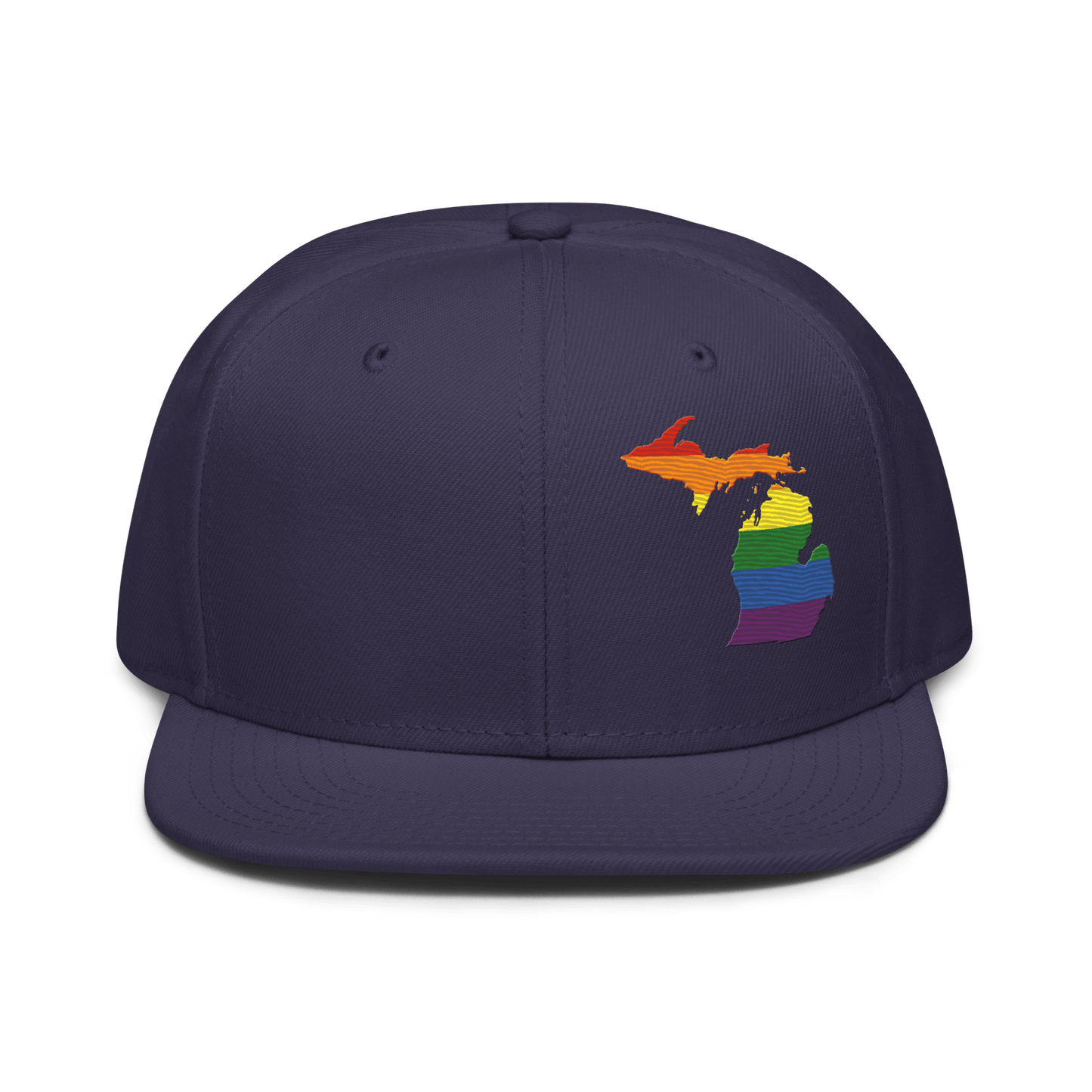 Michigan Snapback | 6-Panel - Rainbow Pride Outline