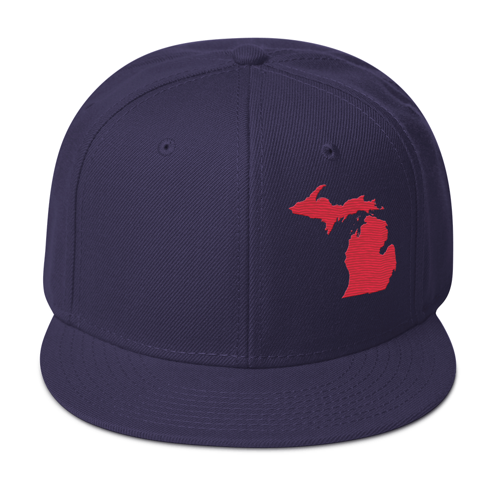 Michigan Snapback | 6-Panel - Lighthouse Red Outline