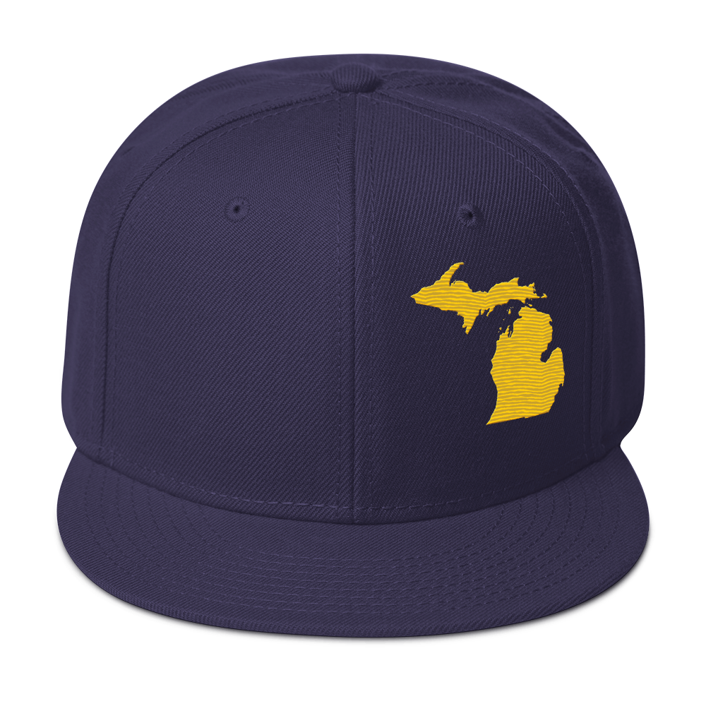 Michigan Snapback | 6-Panel - Maize Outline