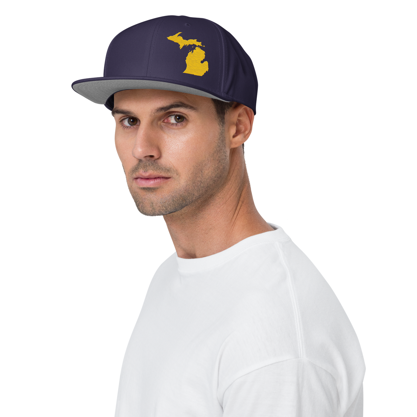 Michigan Snapback | 6-Panel - Maize Outline