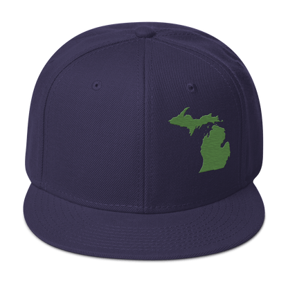 Michigan Snapback | 6-Panel - Pine Green Outline