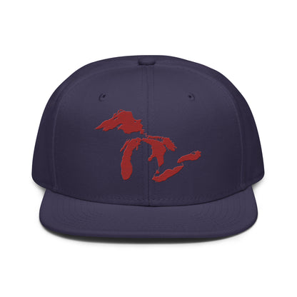 Great Lakes Snapback | 6-Panel - Thimbleberry Red