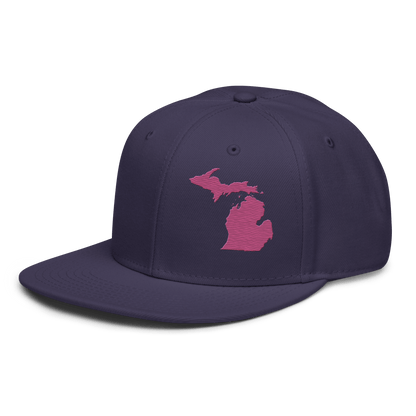 Michigan Snapback | 6-Panel - Apple Blossom Pink Outline