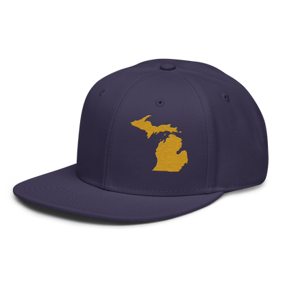 Michigan Snapback | 6-Panel - Gold Outline