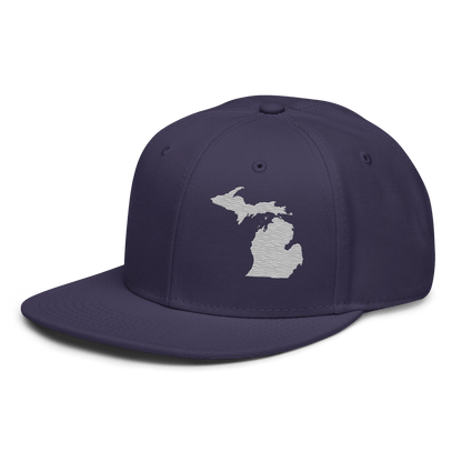 Michigan Snapback | 6-Panel - Platinum Outline