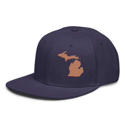 Michigan Snapback | 6-Panel - Copper Outline