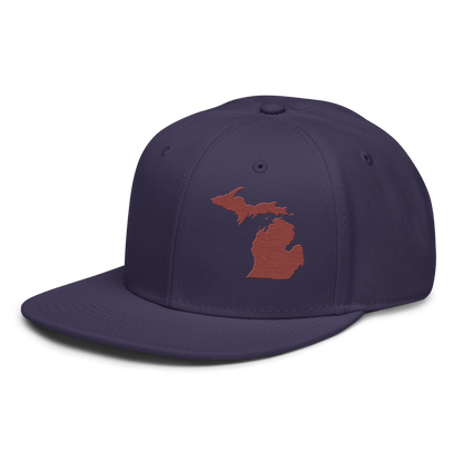 Michigan Snapback | 6-Panel - Ore Dock Red Outline