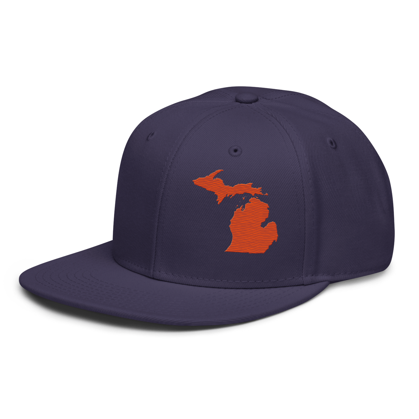 Michigan Snapback | 6-Panel - Maple Leaf Orange Outline