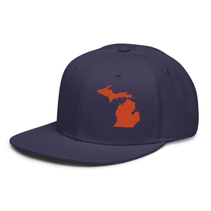 Michigan Snapback | 6-Panel - Maple Leaf Orange Outline