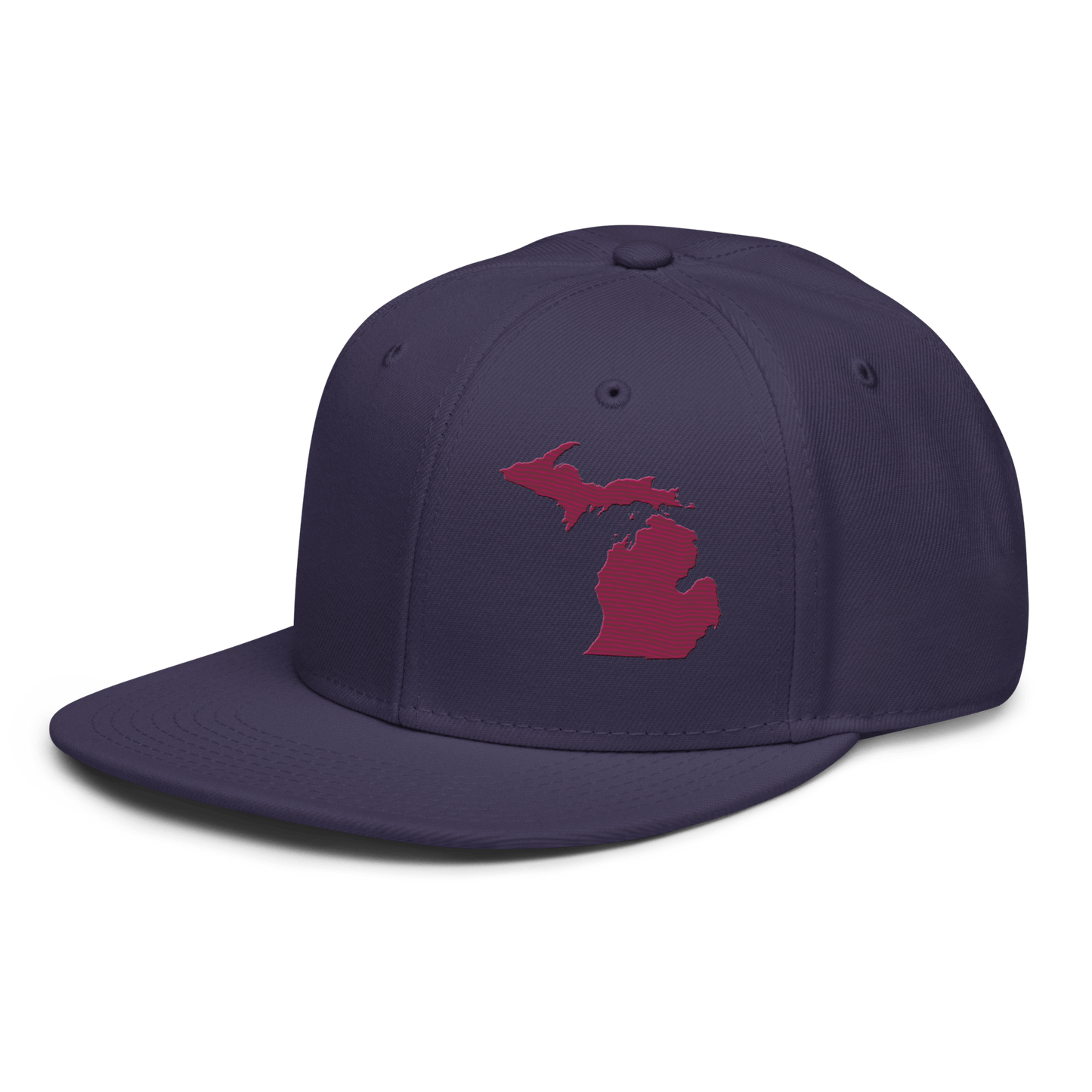 Michigan Snapback | 6-Panel - Ruby Red Outline